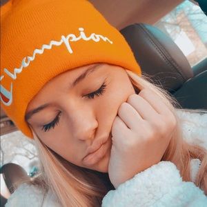 yellow, mustardy Champion Hat